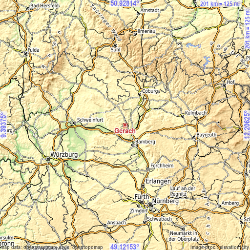 Topographic map of Gerach