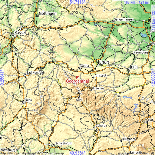 Topographic map of Georgenthal