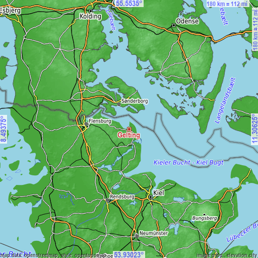 Topographic map of Gelting