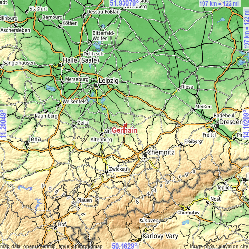 Topographic map of Geithain