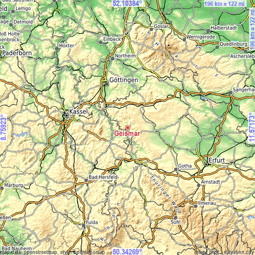 Topographic map of Geismar