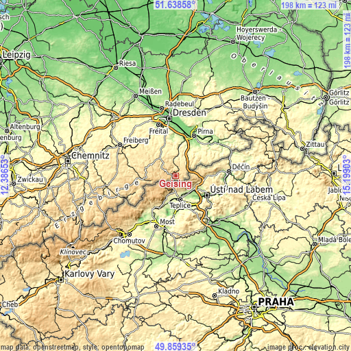 Topographic map of Geising