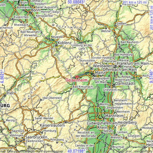 Topographic map of Geisenheim