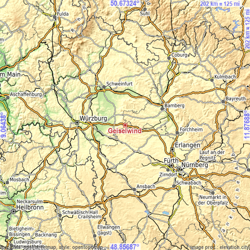 Topographic map of Geiselwind