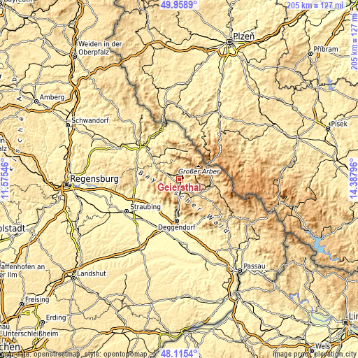 Topographic map of Geiersthal