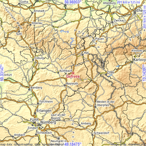 Topographic map of Gefrees