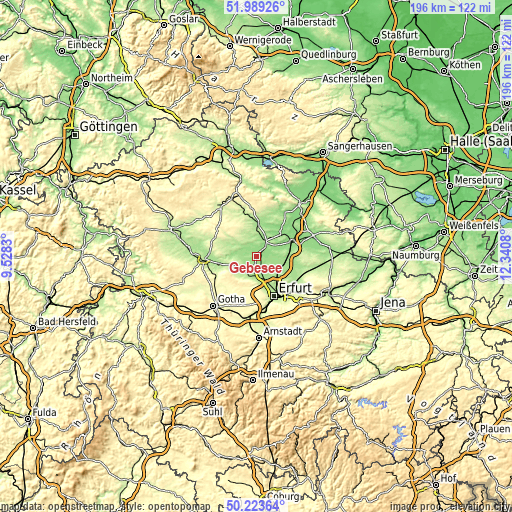 Topographic map of Gebesee