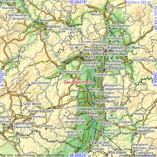 Topographic map of Gau-Odernheim