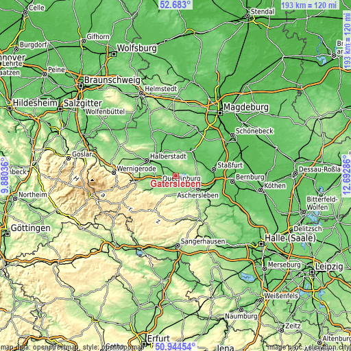 Topographic map of Gatersleben