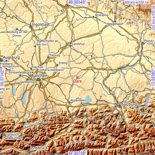 Topographic map of Gars