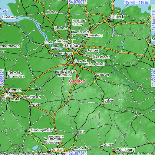 Topographic map of Garlstorf