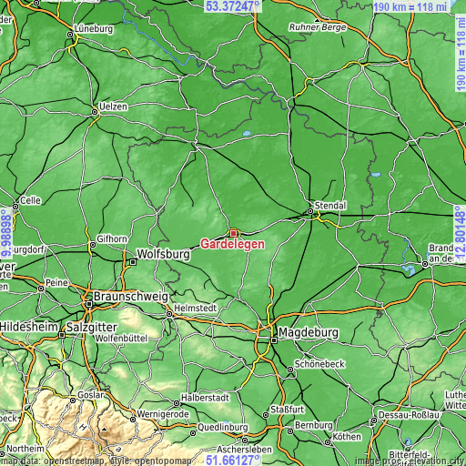 Topographic map of Gardelegen