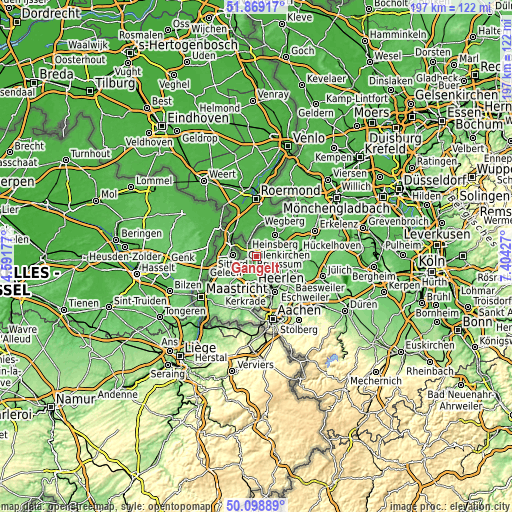 Topographic map of Gangelt