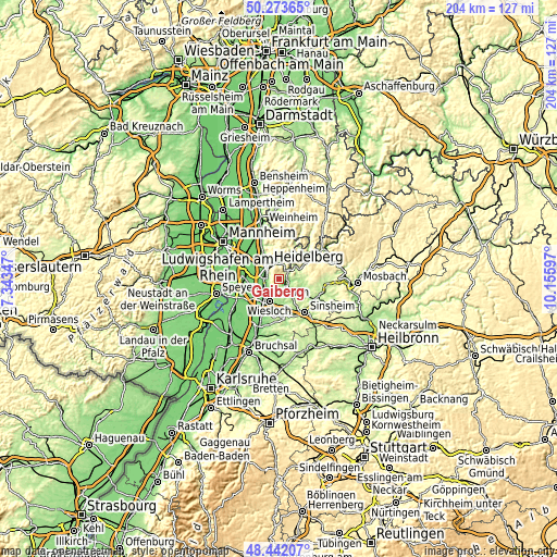 Topographic map of Gaiberg