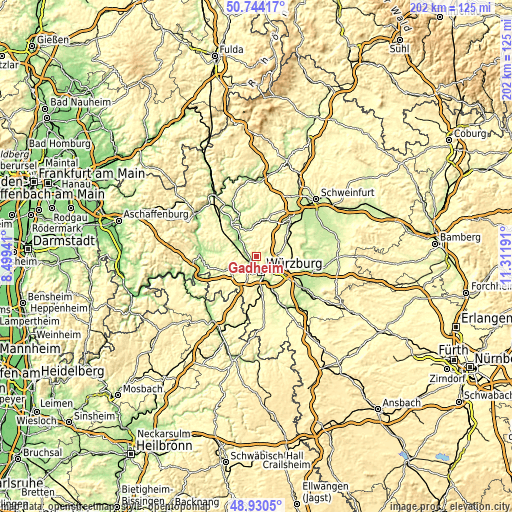Topographic map of Gadheim