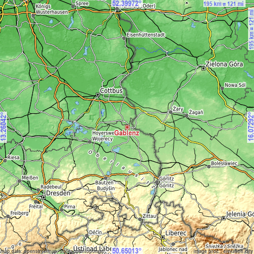 Topographic map of Gablenz