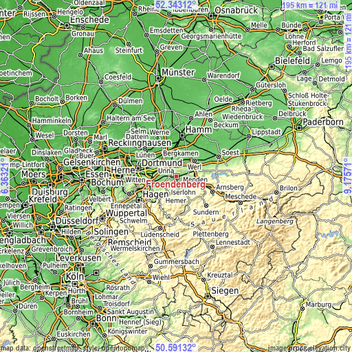 Topographic map of Fröndenberg