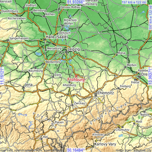 Topographic map of Frohburg