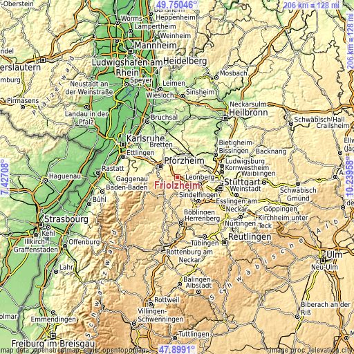 Topographic map of Friolzheim