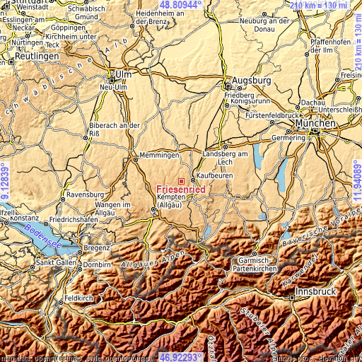 Topographic map of Friesenried