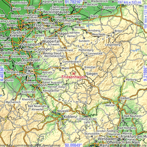 Topographic map of Friesenhagen