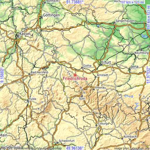 Topographic map of Friedrichroda