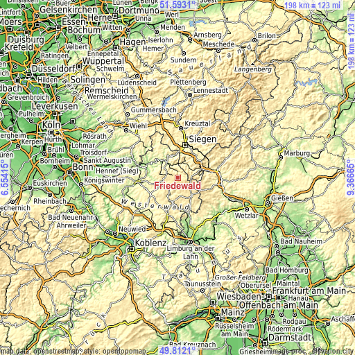 Topographic map of Friedewald