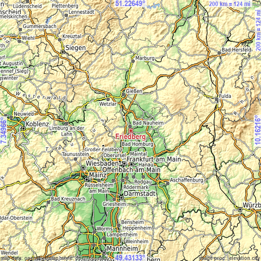 Topographic map of Friedberg