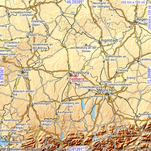 Topographic map of Friedberg