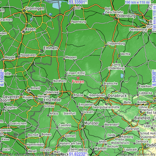 Topographic map of Freren
