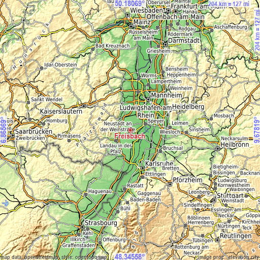 Topographic map of Freisbach