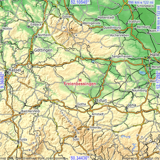 Topographic map of Freienbessingen