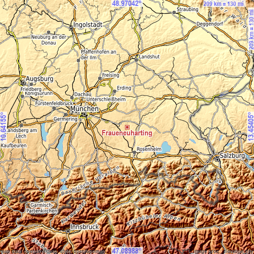 Topographic map of Fraueneuharting