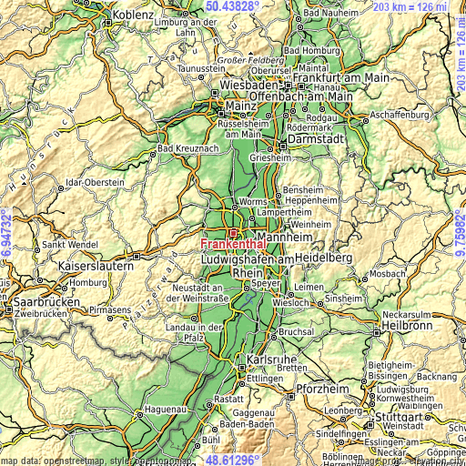Topographic map of Frankenthal