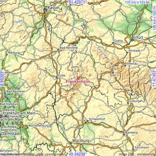 Topographic map of Frankenheim