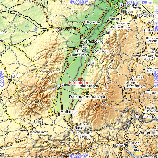 Topographic map of Forchheim