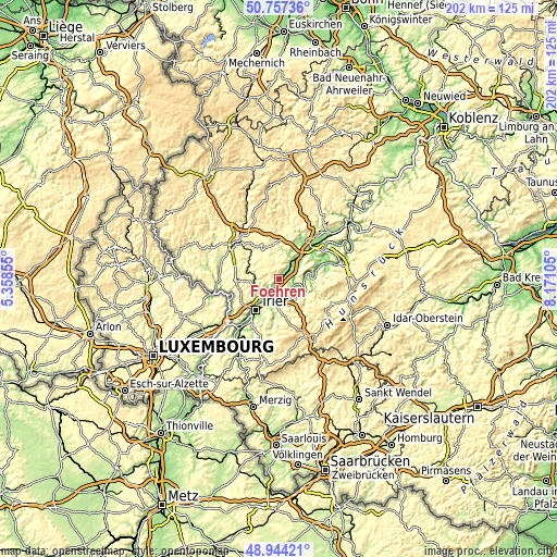 Topographic map of Föhren