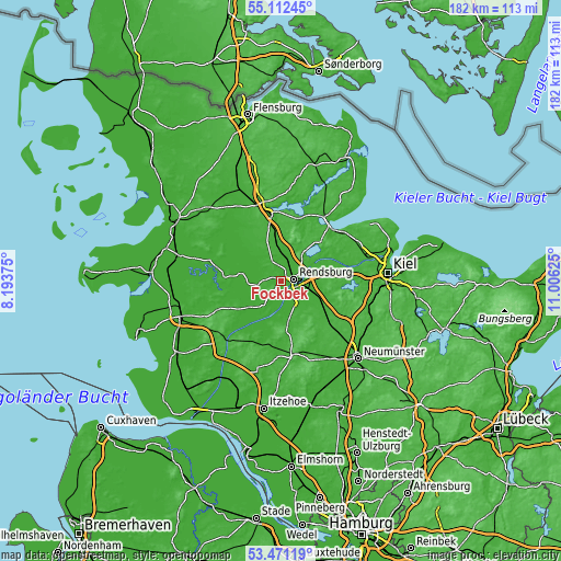 Topographic map of Fockbek