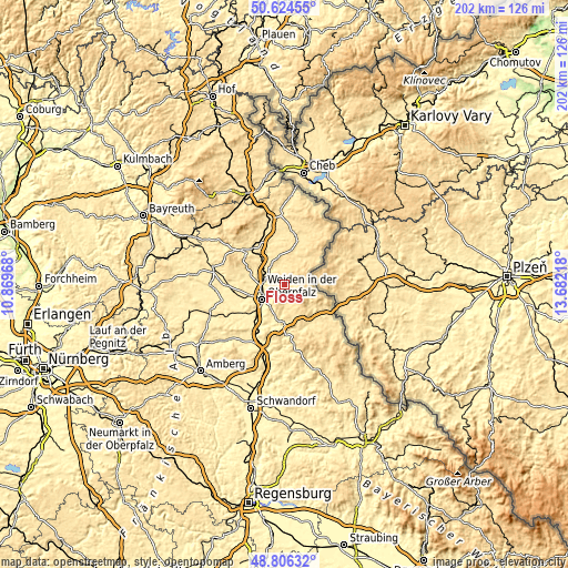 Topographic map of Floß