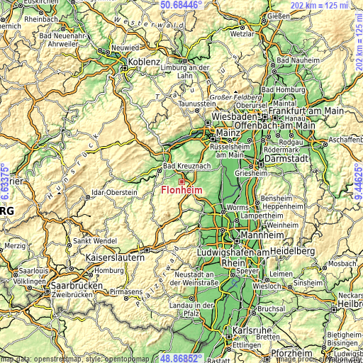 Topographic map of Flonheim