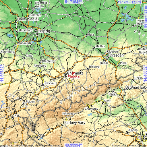 Topographic map of Flöha