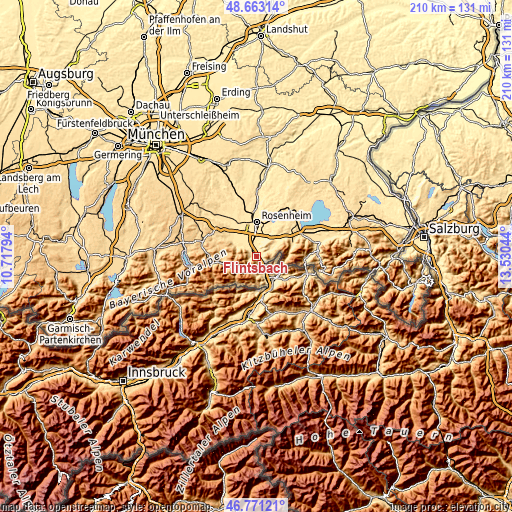 Topographic map of Flintsbach