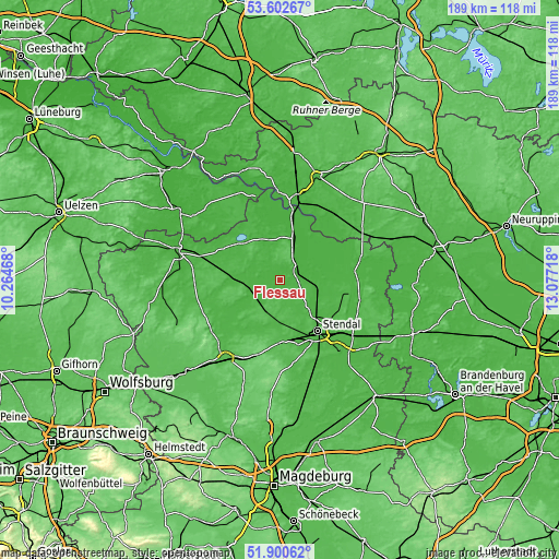 Topographic map of Flessau