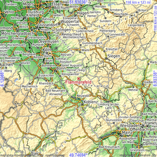 Topographic map of Flammersfeld