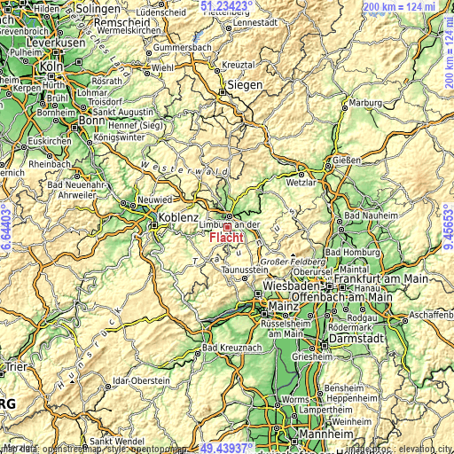 Topographic map of Flacht