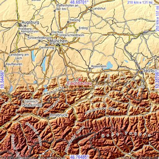 Topographic map of Fischbachau