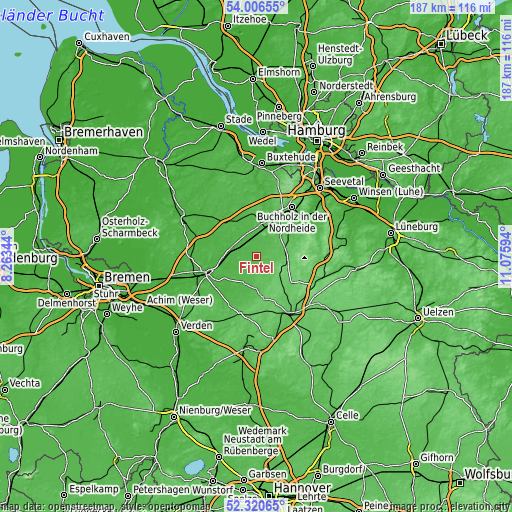 Topographic map of Fintel