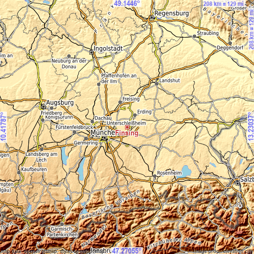 Topographic map of Finsing