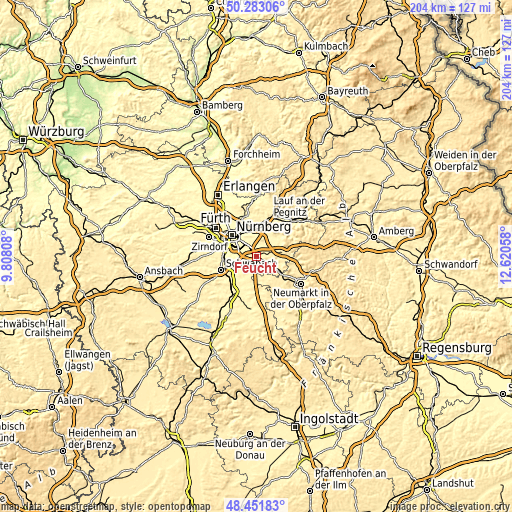 Topographic map of Feucht