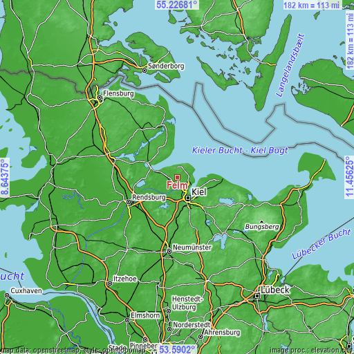 Topographic map of Felm